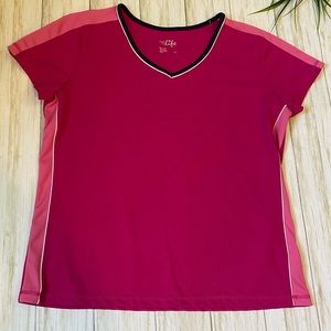 🍀Hot pink workout tee quick dry made for life